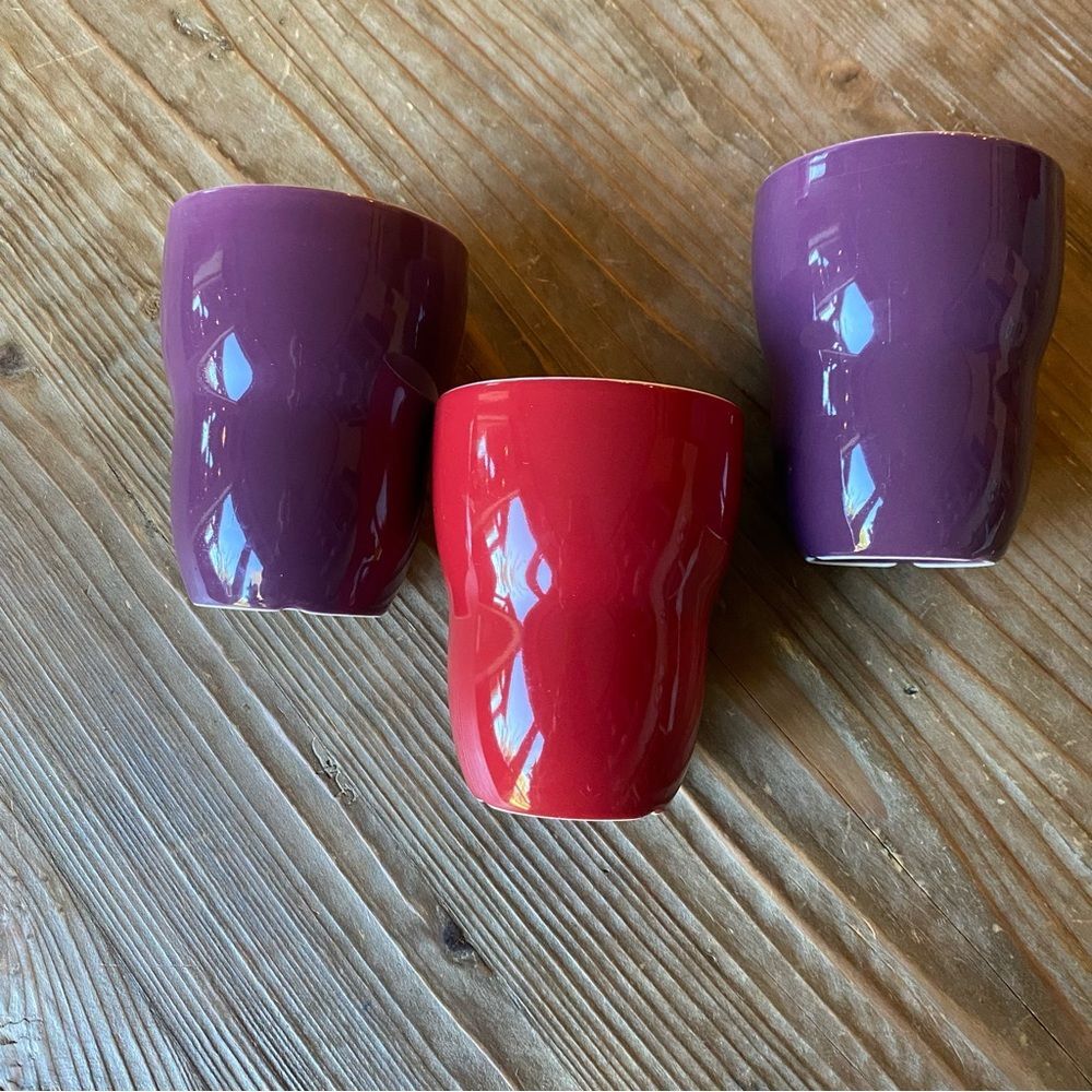 Starbucks Double Walled Mug Aida Red Eggplant Purple Handless Insulated - Picture 8 of 15